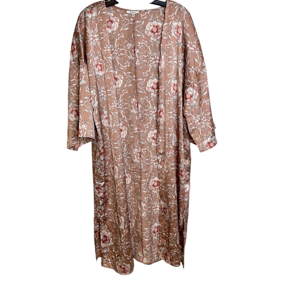 Jodiel Rose Gold Pink Feminine Floral Lightweight Kimono Size Medium